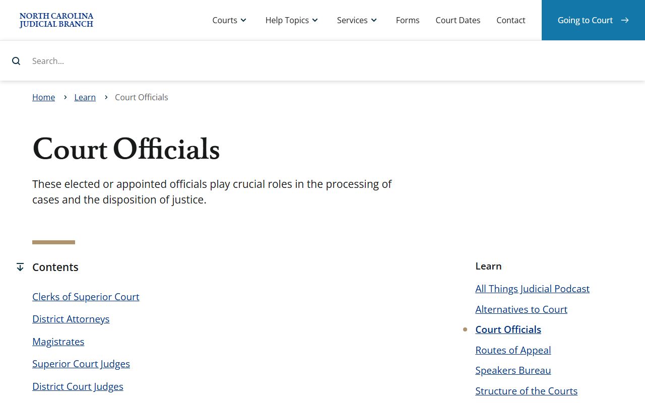 Lee County Clerk of Superior Court records court officials page