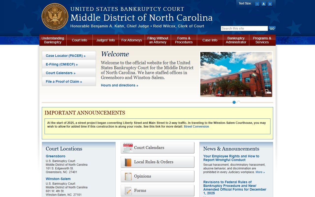 Lee County Clerk of Superior Court records federal bankruptcy court homepage