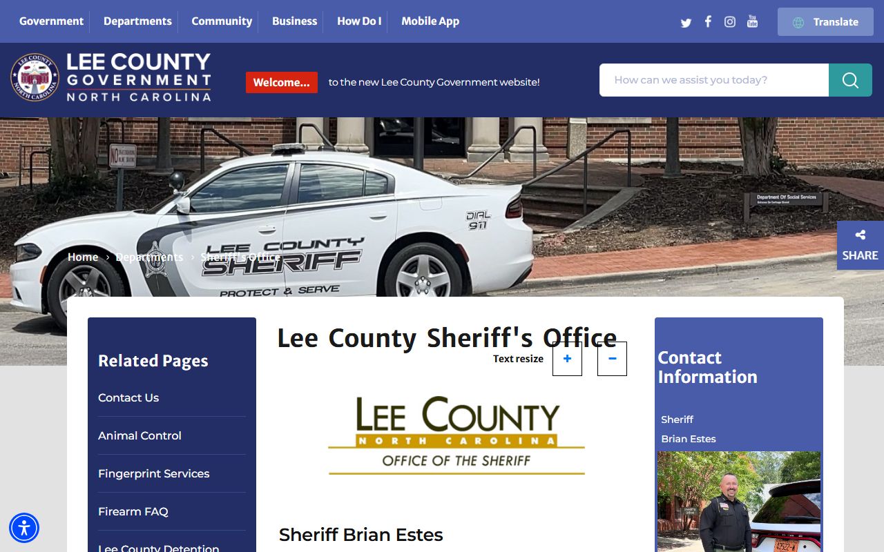 Lee County arrest records Sheriff's Office source