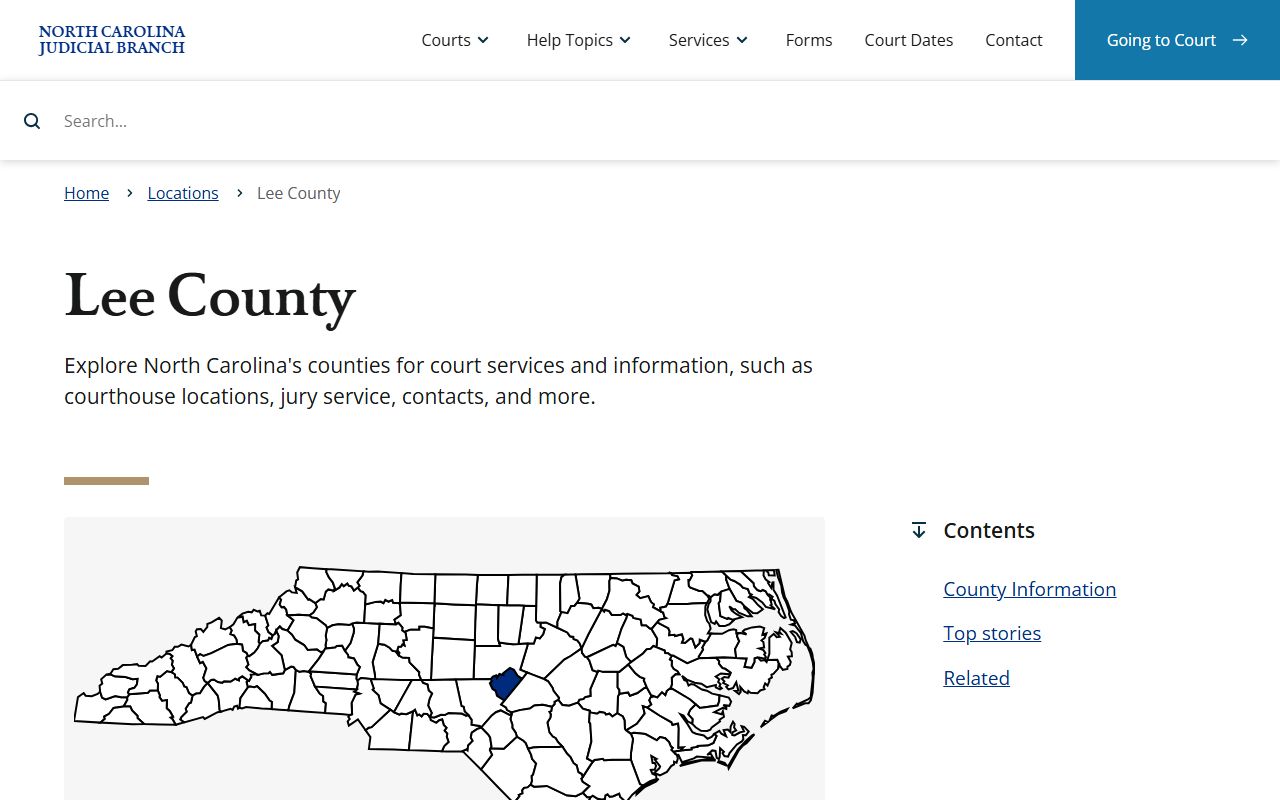 Lee County court records Judicial Branch landing page