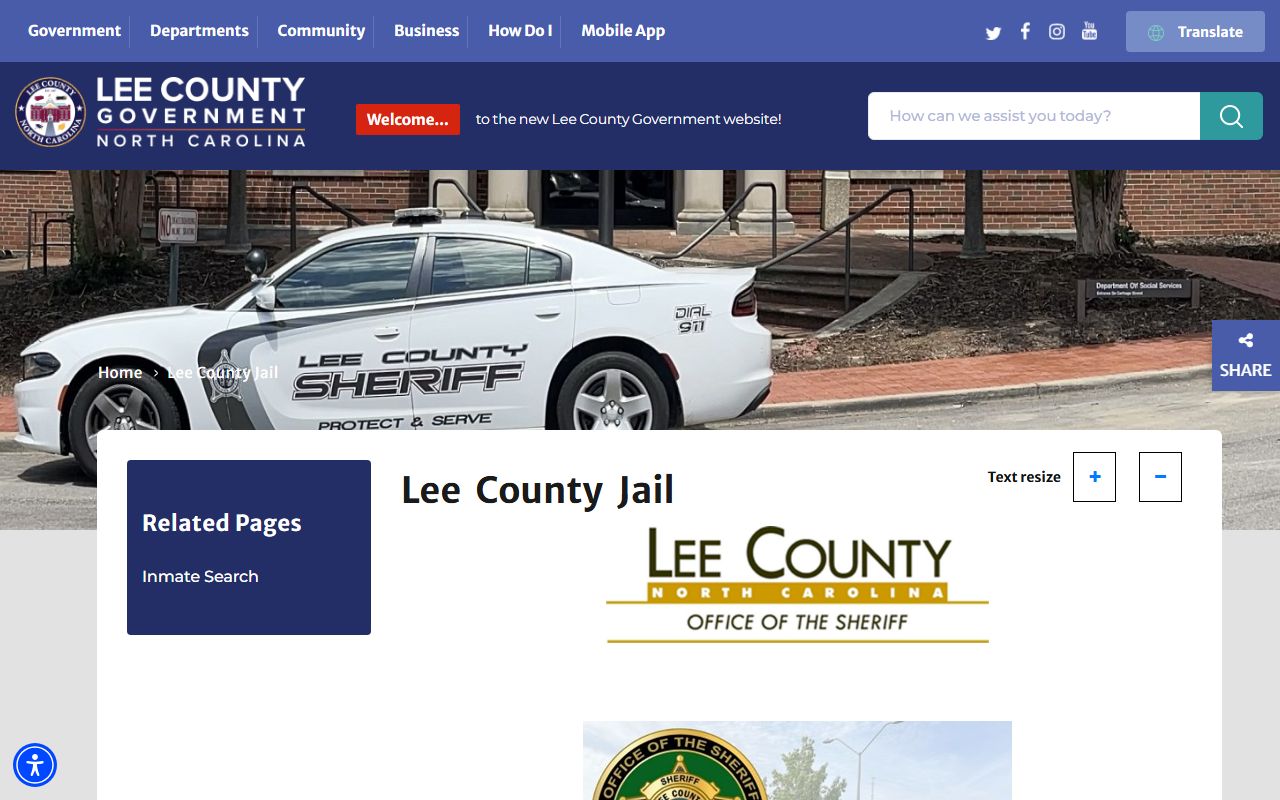 Lee County inmate records detention facility information